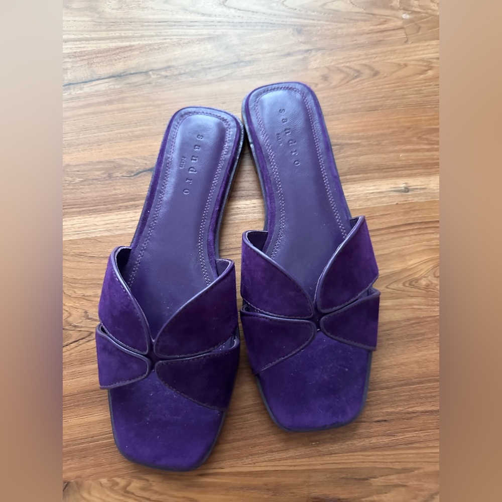 Sandro Flat leather crossover sandals
